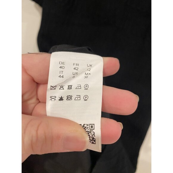 BOSS Hugo Boss Dress Womens 8 Black Hadea Ribbed Knit Short Sleeve Sheath Zip - Picture 5 of 6